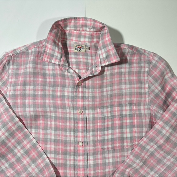 Men’s Faherty Linen Laguna Shirt, Medium, MWU2221 - Picture 5 of 9